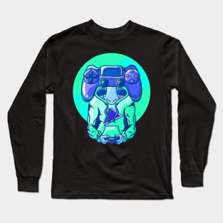 Retro Gamer Head Long Sleeve T-Shirt